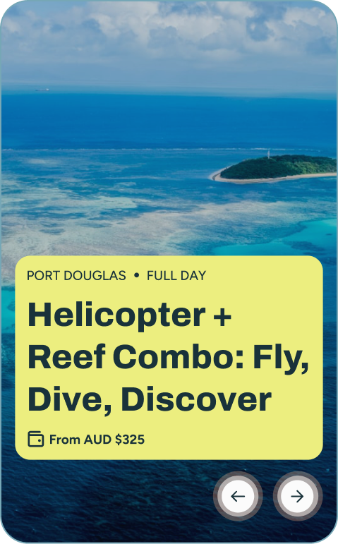 Featured experience card — Helicopter + Reef Combo