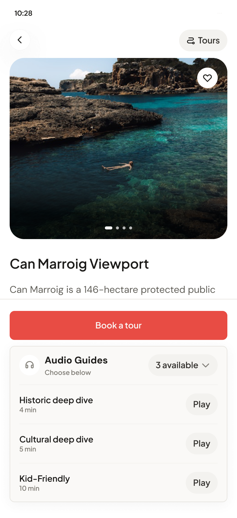 Pilgrimz Audio guide picker screen