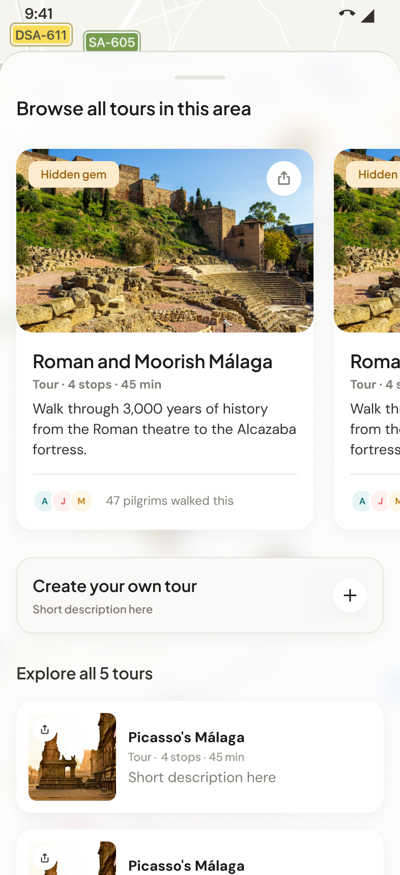 Pilgrimz Tour discovery screen