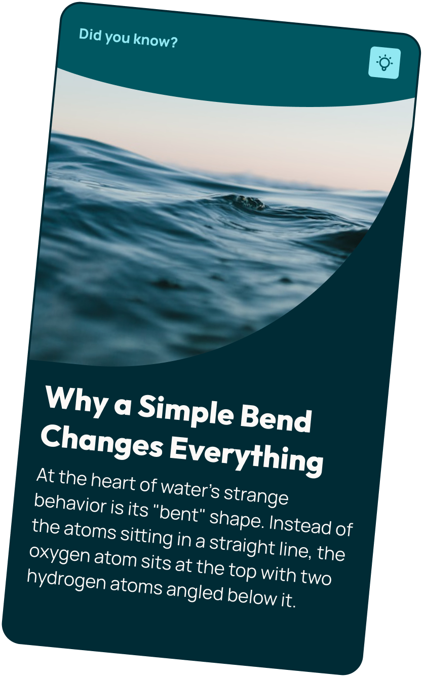 Water.day fact card β Why a Simple Bend Changes Everything