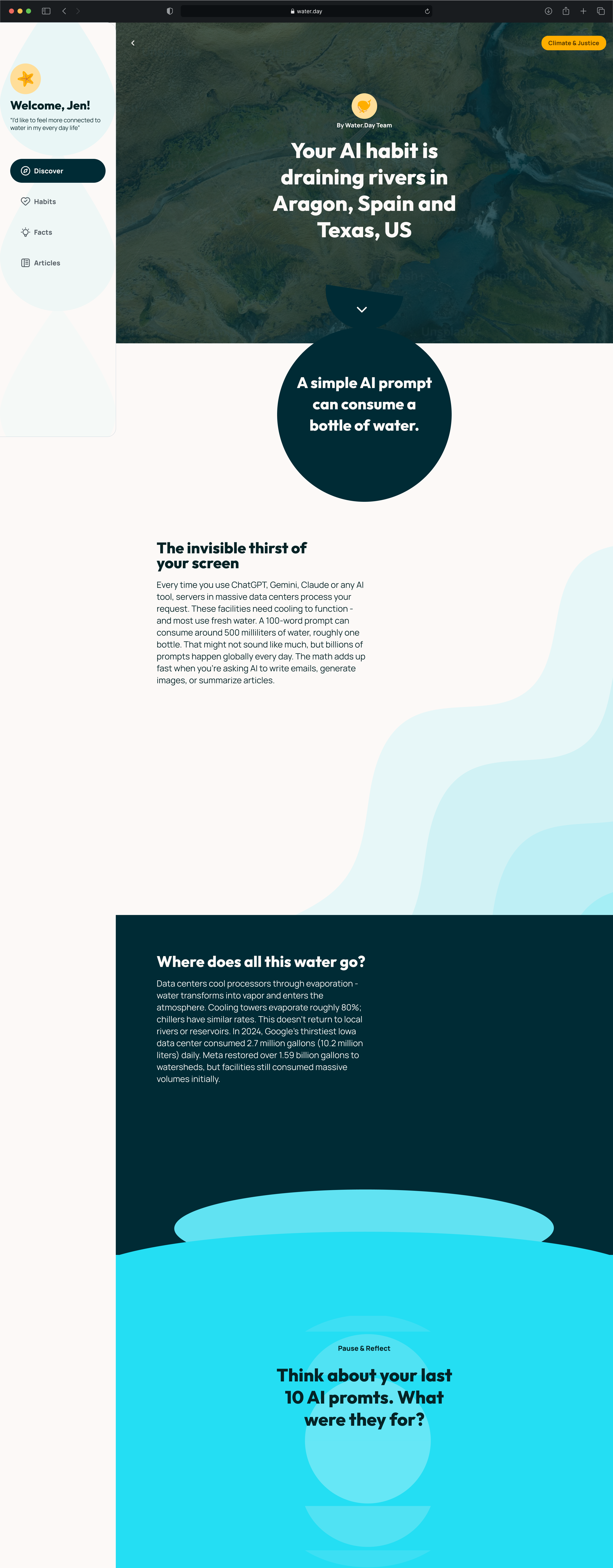 Water.day article reading experience β full editorial layout